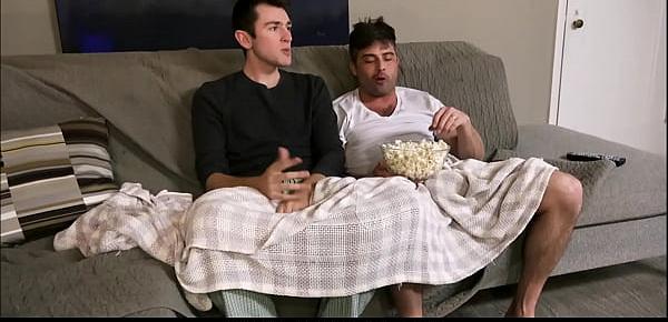  Young Step Son And His Step Dad Fuck On Family Couch During Movie Night